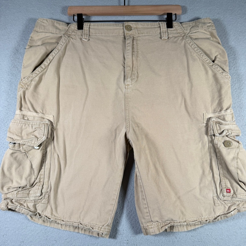 Quiksilver Edition Mens Tan Khaki Cotton Canvas Cargo Shorts Size 40 K104181